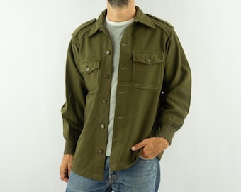 Camisa de lana vintage del ejército francés, década de 1950, para uso militar en climas fríos, para tropas alpinas de la guerra de Argelia, talla M