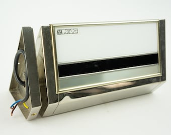Kinkiet Poliarte, lata 70. | Srebrny metal, szkło Murano | Design Art Deco | Wyprodukowano we Włoszech