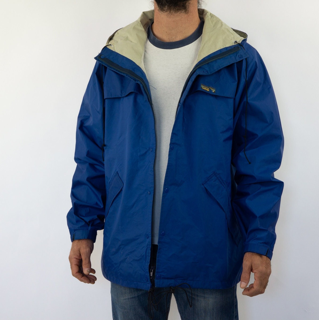 ヴィンテージ 1980s 「patagonia 」guide jacket Patagonia | Vintage Windbreaker Jacket | 1980s | Blue/beige