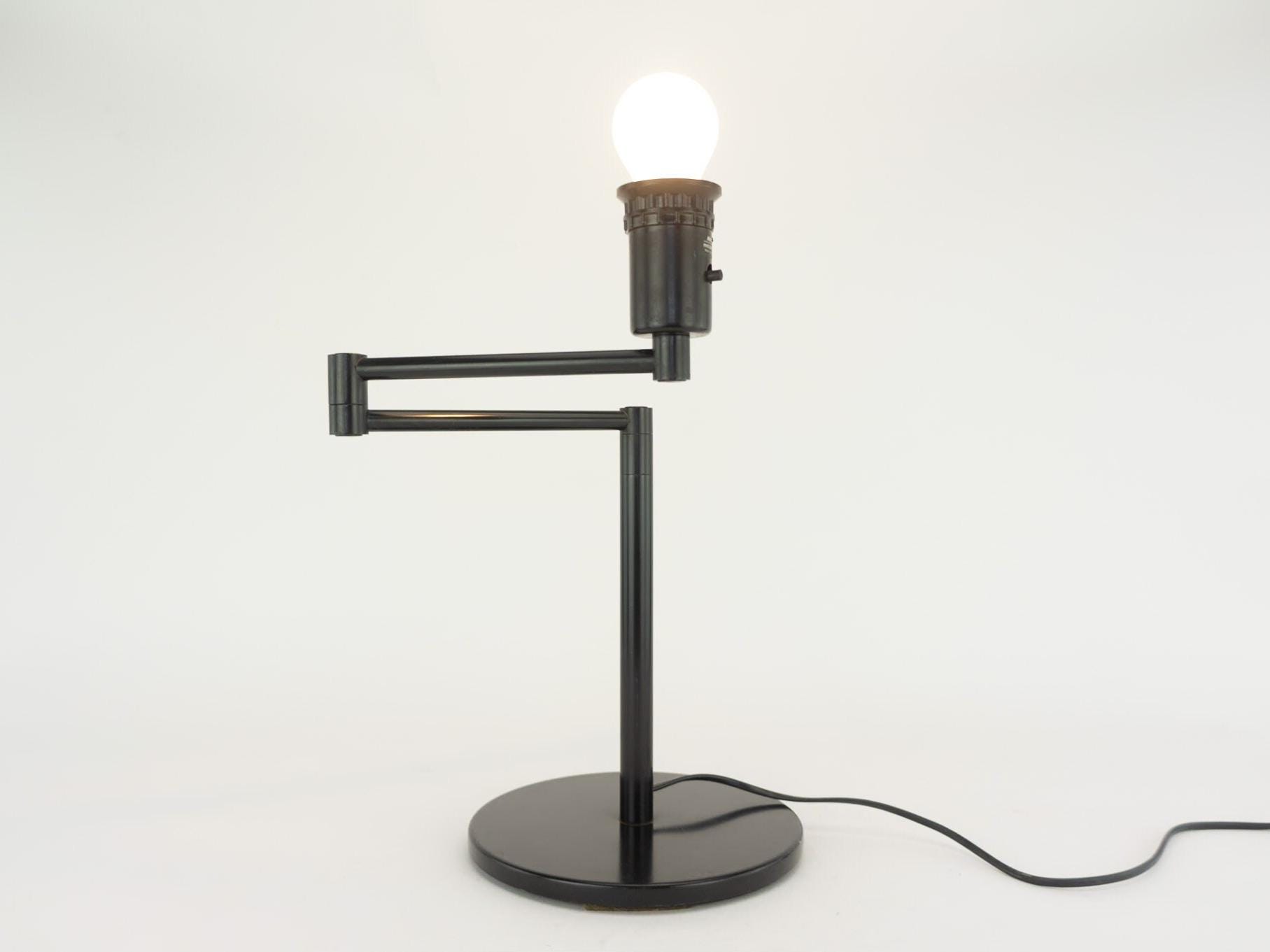 Vintage Metalarte Swing Arm Desk Lamp 1970s | George Hansen Black 