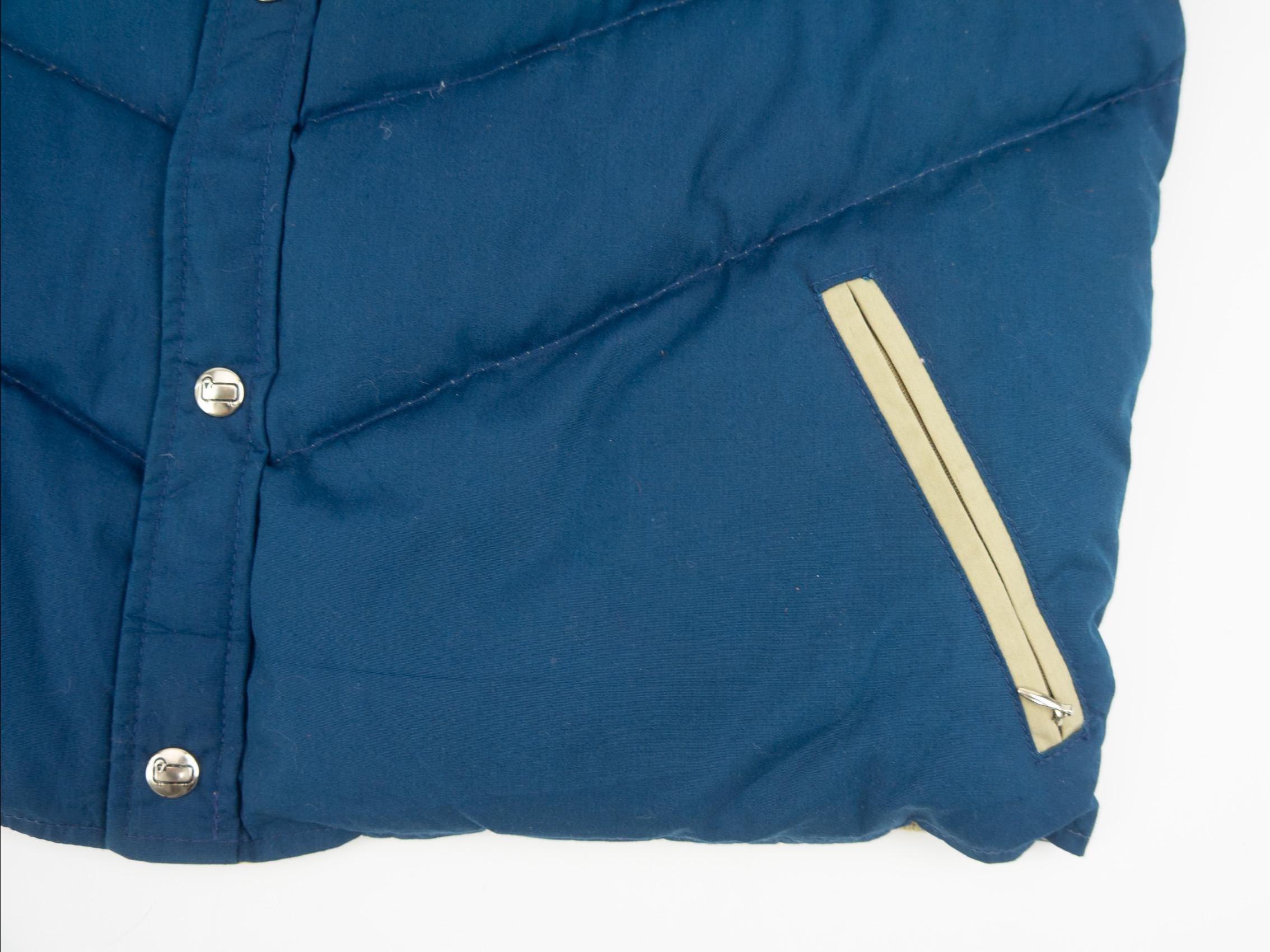 Vintage Woolrich Down Puffer Vest 1970s | Blue Sleeveless Jacket