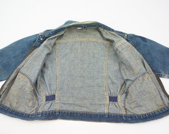 Wrangler Vintage Denim Jacket 1950s | Pleated Selvedge Blue Bell