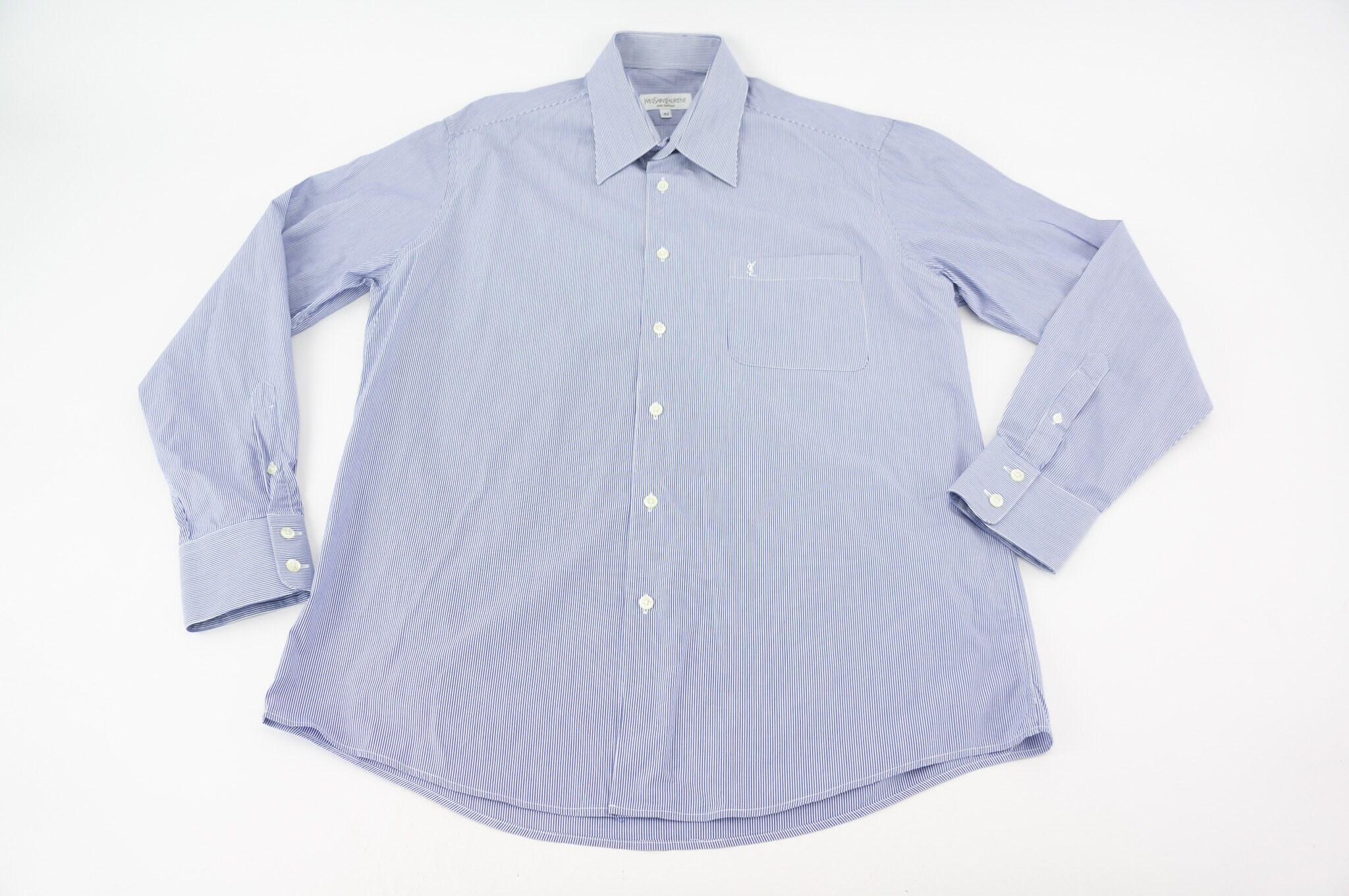 Yves Saint-laurent Vintage Striped Shirt 1980s Button up Collar 