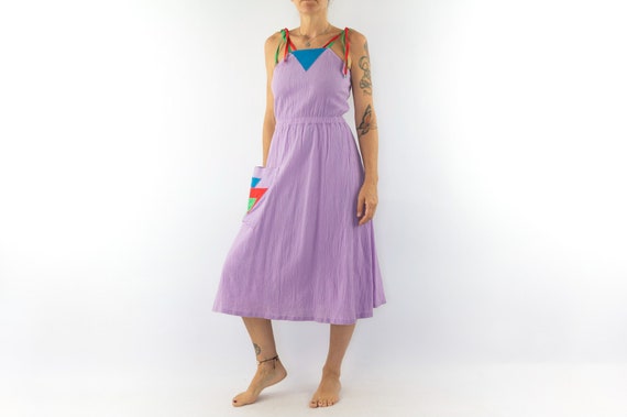 Vintage Summer Dress | 1980s | Dress with Geometr… - image 4