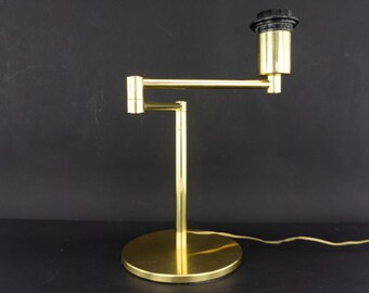 Vintage Metalarte Desk Lamp 1970s | George Hansen Golden Brass Swing Arm Table Lamp | Spain