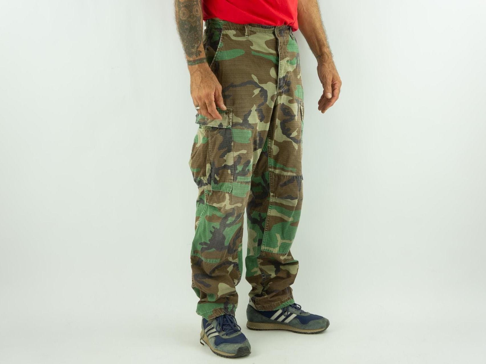 Vintage US Army Jungle Trousers 1980s | M81 Woodland Camo Combat