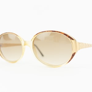 Yves Saint Laurent Vintage Sunglasses | 1980s | Brown Gold Acetate Frame | Gold Metal Temples | Gradient Lenses | Made in Italy