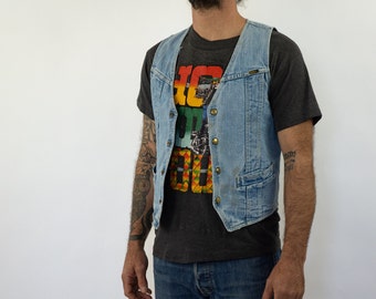 denim biker vest