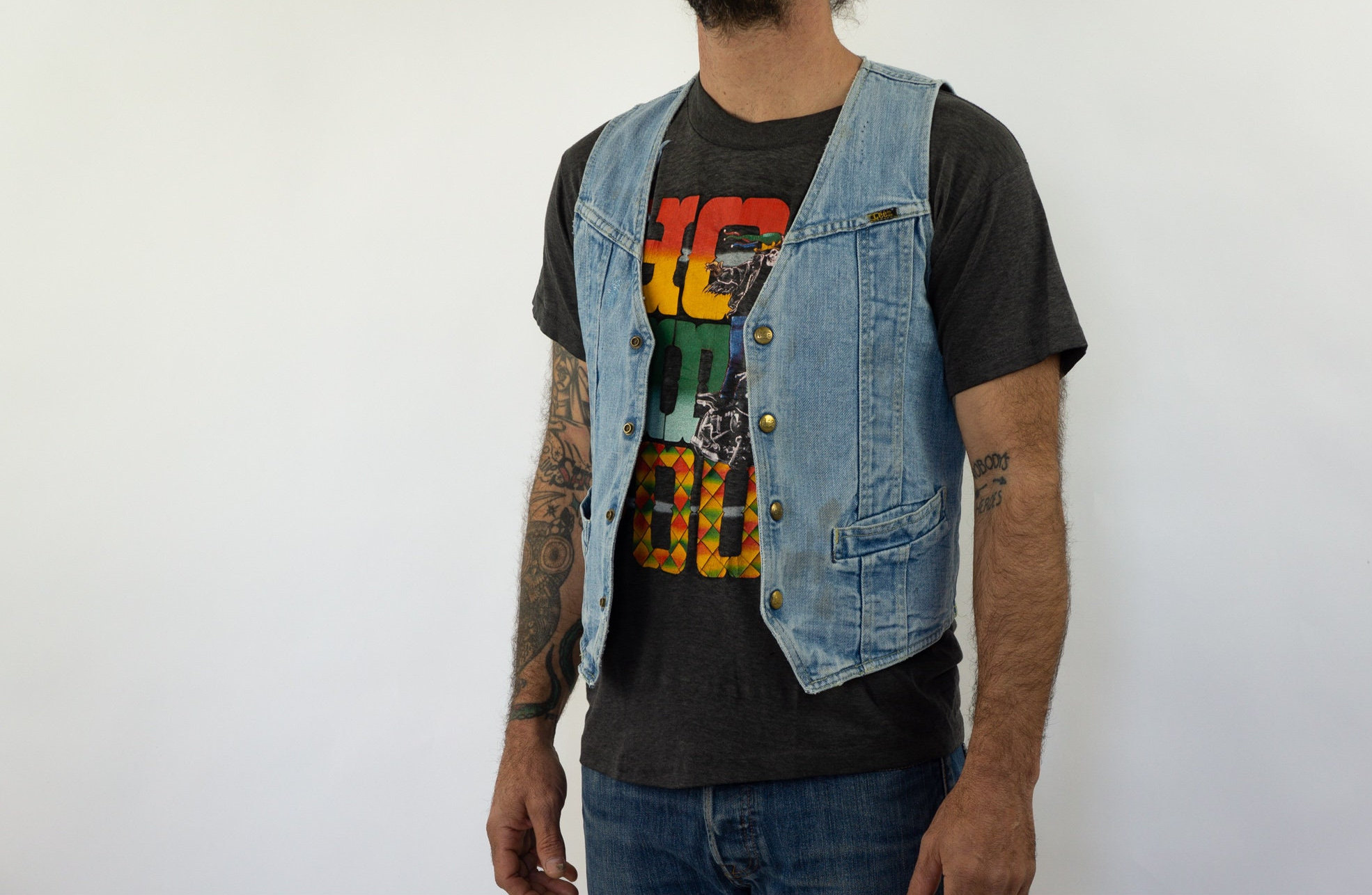 denim harley vest