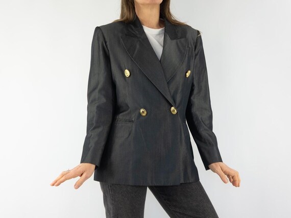 Vintage Christian Dior Double Breasted Jacket 1980s | Shiny 