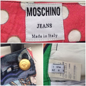 Moschino Jeans Vintage Bermuda 1980s Short à Motif Floral / Baroque Multicolore Short à Taille Haute Made in Italie Taille S/M image 5