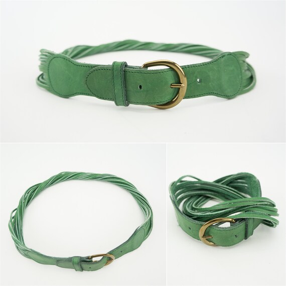 Cacharel | Vintage Leather Belt | 1980s | Green S… - image 5