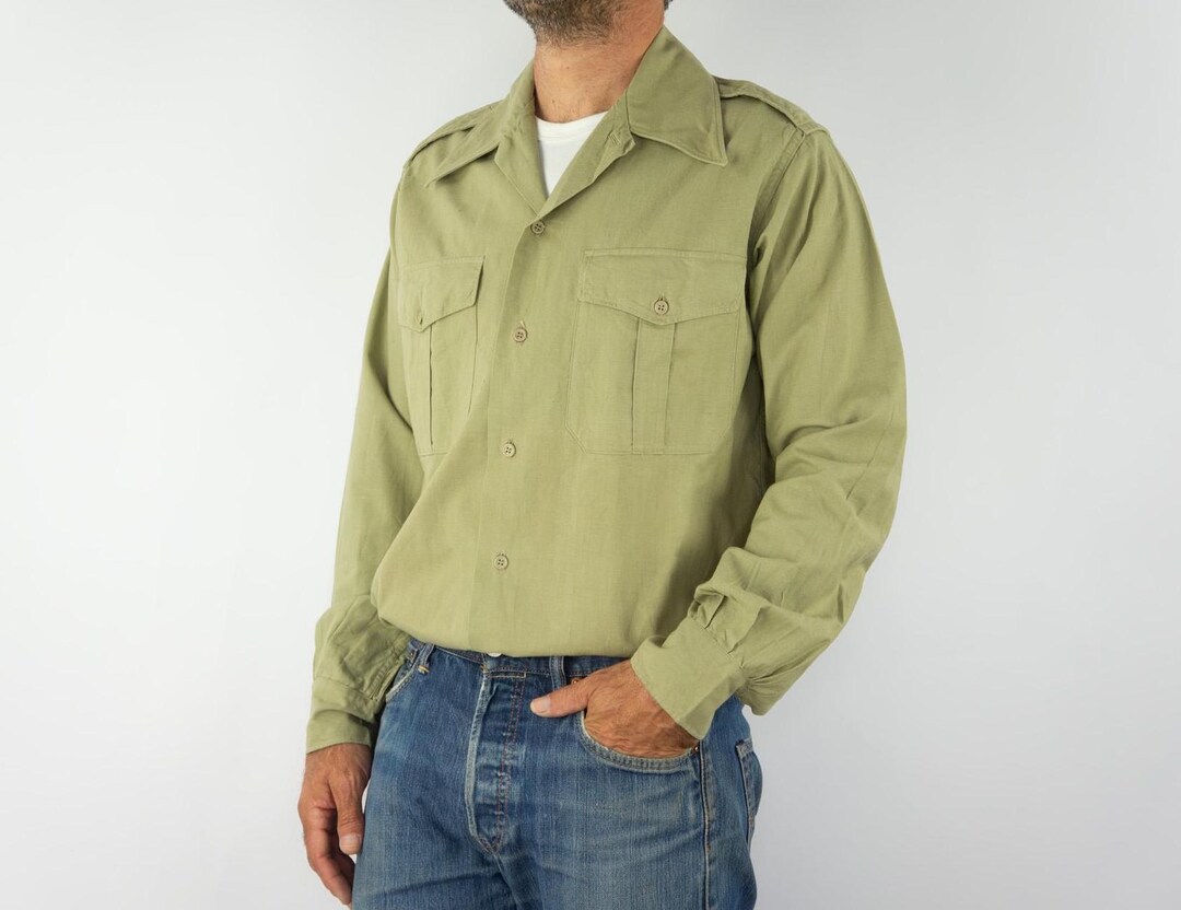 トップス 1950s French Army Field Officer Shirt 1950s French Army Field Shirt, M47 Deadstock, Size M to XL