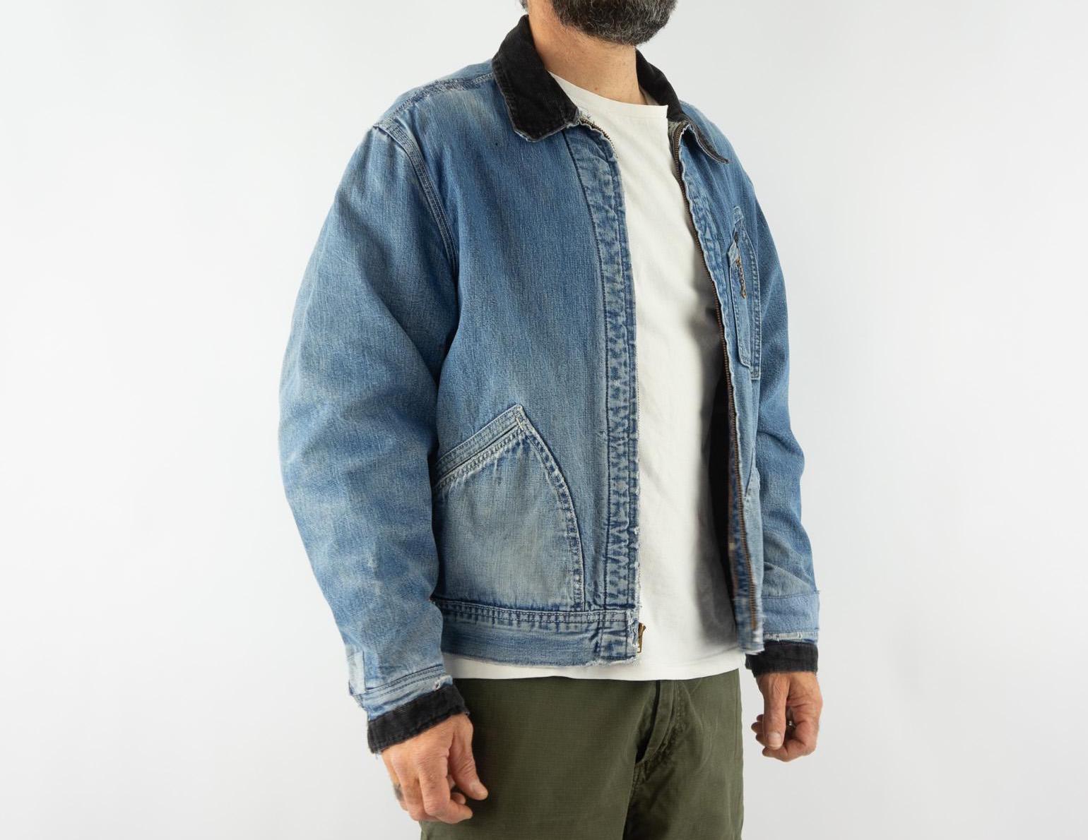 Vintage Lee Denim Chore Jacket 1960s | Corduroy Collar Blanket