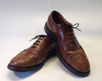 Church's Burwood | Vintage Brogues Shoes | 1980s | Brown Leather Shoes | Wingtips | Classic Men Shoes | Made in England | Size 41/UK7
