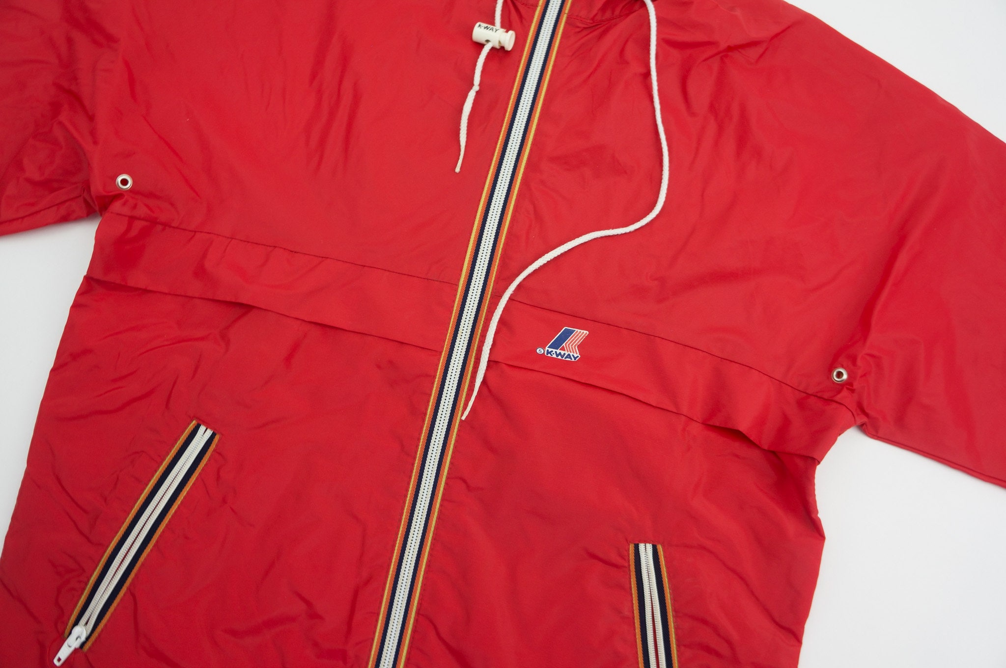 Veste coupe vent vintage K-Way années 90 nylon cagoule taille