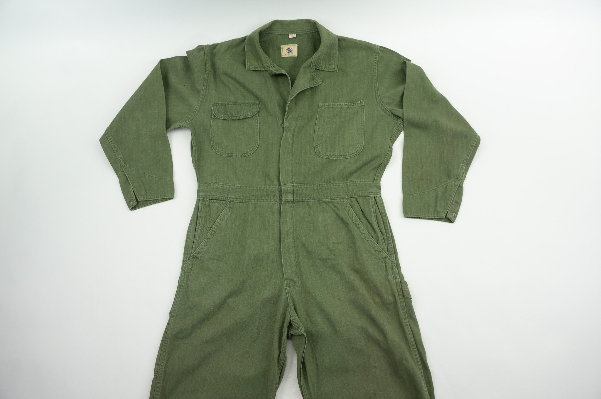 Vintage Blue Bell HBT Work Jumpsuit 1950s | Herringbone Cotton