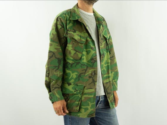 Vintage U.S. Army ERDL Camo Jungle Jacket 1970s | Vietnam War Era