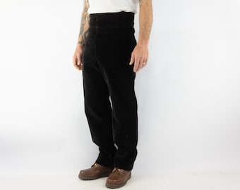 【AGE OLD】40s Style Work Trousers black Vintage WW2 Workwear Trousers - 1940s Deadstock - Buckle Back