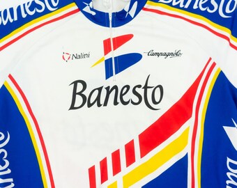 Maillot Cycliste BANESTO Vintage – Nalini Taille M – Delgado – Manches Coupées