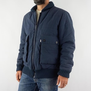 Levis | Vintage Ski Jacket | 1980s | Blue Puffer Jacket | Retro Winter Bomber Jacket | Ski Outerwear | Anorak | Retro Ski Fashion | M/L