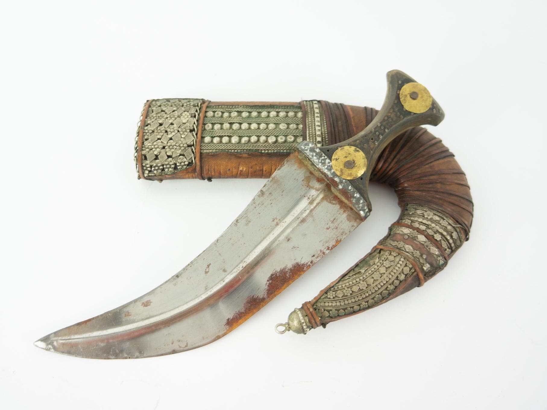 ジャンビーヤ　イエメン　Jambiya Yemen Dagger Yemeni Jambia Dagger | Curved Horn Knife | EverestForge