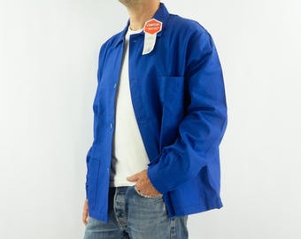 Vintage Chevre Frenchwork Denim Jacket Large Size Workwear Navy
