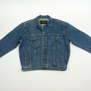 VTG MENS 80s WRANGLER BLUEBELL BLK TYPE 1 PLEAT DENIM JACKET BLOUSON 48” (44) L