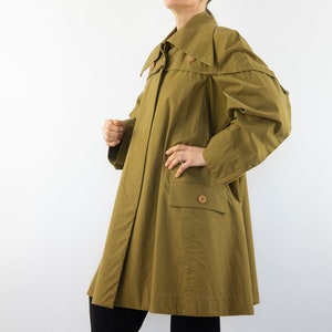 Archive 80s Issey Miyake Plantation Trench Coat in Green Archive 80s Issey Miyake Plantation Trench Coat in Green