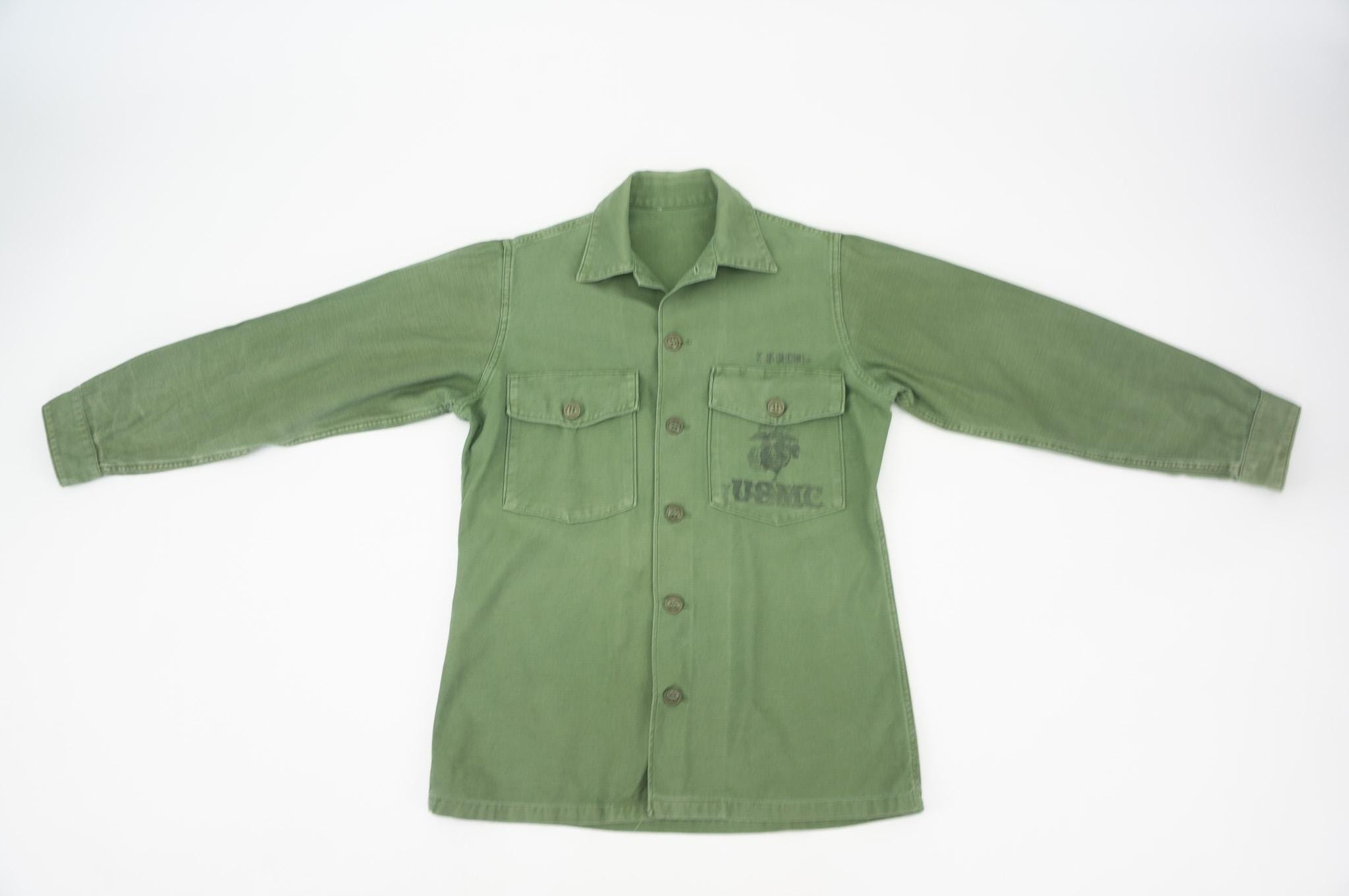 Vintage USMC OG 107 Us Army Fatigue Shirt 1960s | Military Utility
