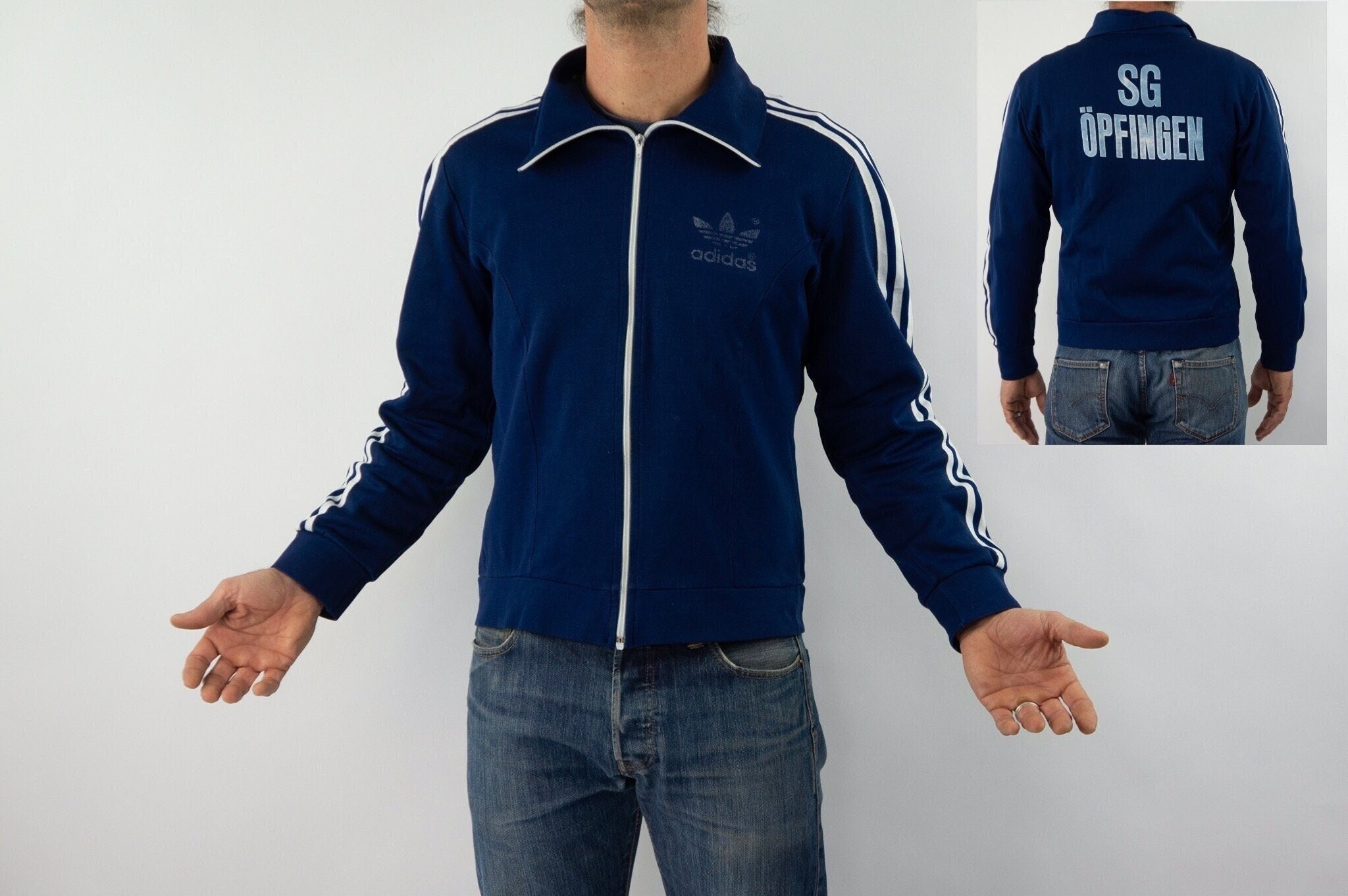 Adidas Vintage Track Jacket 1970s Blue Tracksuit - Etsy Canada