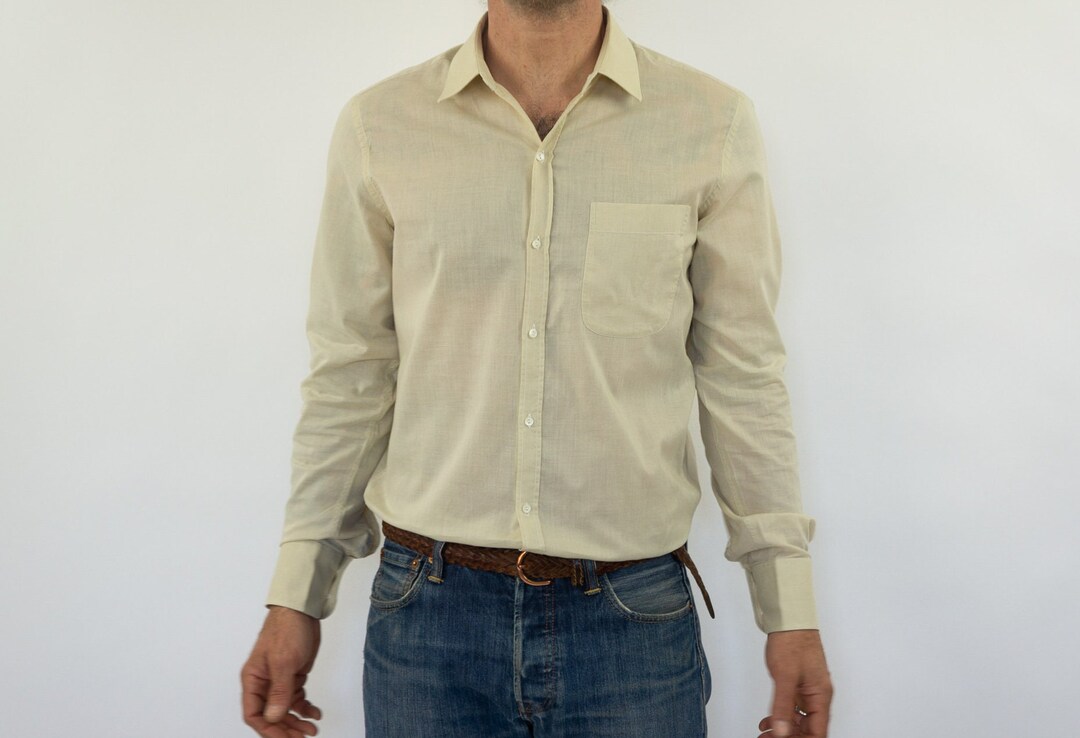 Yves Saint Laurent Vintage Shirt 1980s | Beige Cotton Button up