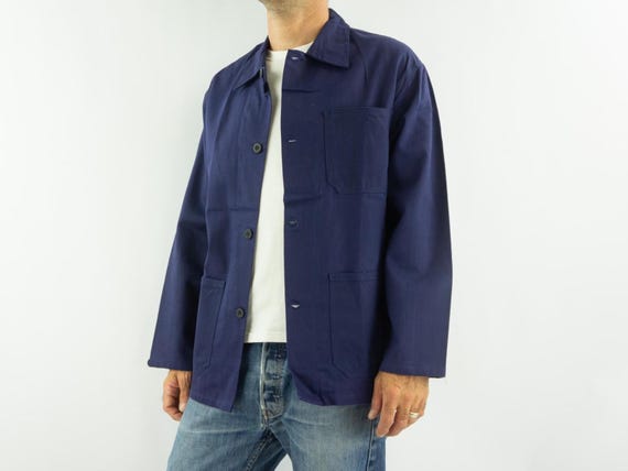 Vintage Moleskin Work Jacket 1980s | Indigo Sanforized Chore Coat
