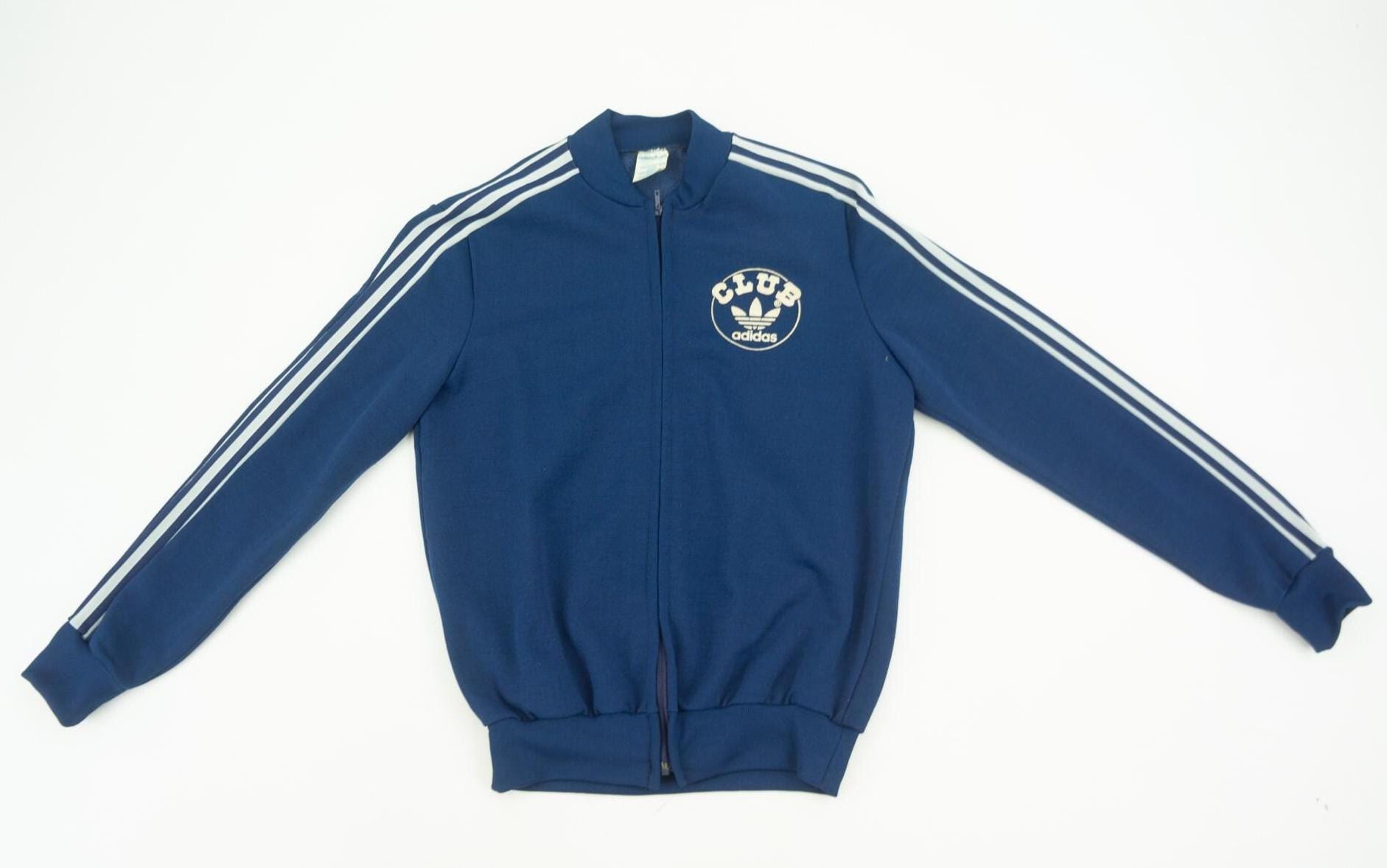 Vintage Adidas Ventex Track Jacket 1970s | Navy Blue Club Logo