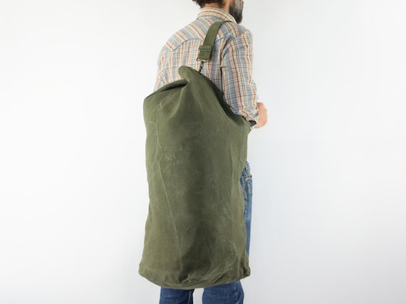 Sac Militaire Vintage 1970s Sac à Paquetage Modèle 45 Armée