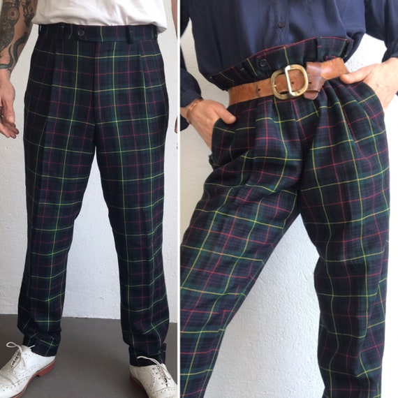 red and yellow plaid pants