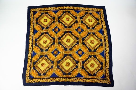 Foulard Carré Vintage Imprimé Baroque Années 80 - Multicouleur - Unisexe