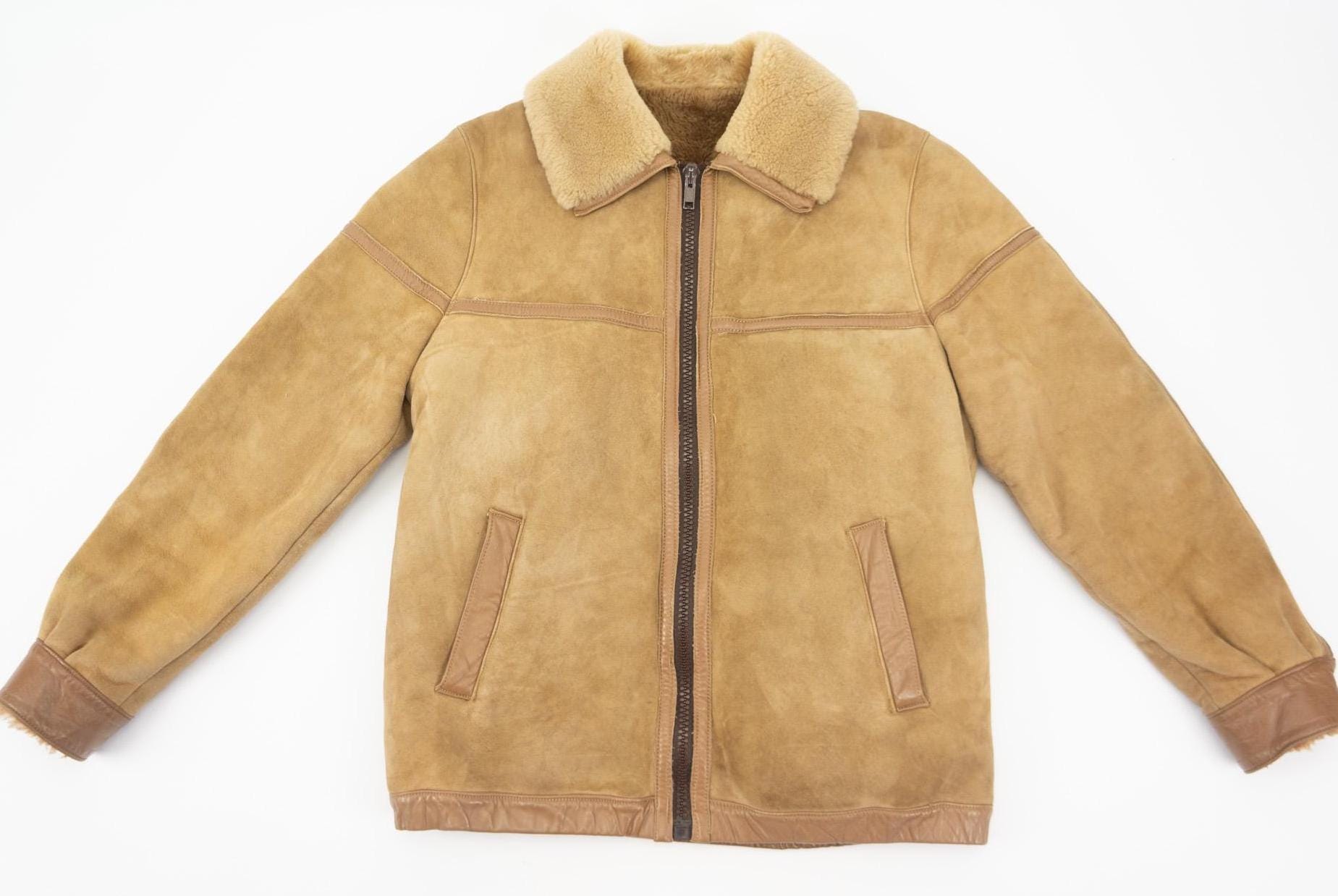 1980年代ヴィンテージシアリングジャケット｜ブラウンシープスキン