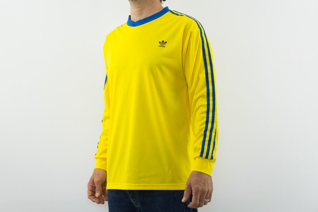 Adidas Vintage Soccer Jersey 1970s | Yellow and Blue
