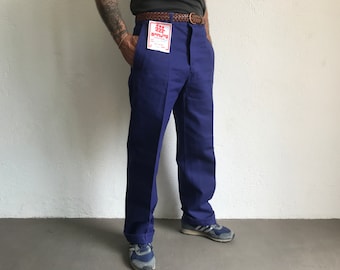 Pantaloni da lavoro Sapivog vintage anni '70 / Pantaloni da lavoro in cotone blu indaco / Francia / NOS / M