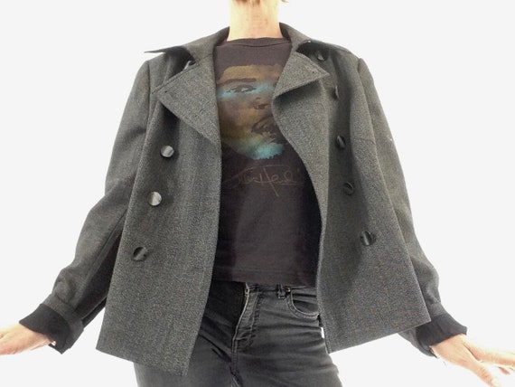Escada | Vintage Tweed  Jacket | 1990s | Gray Sal… - image 1