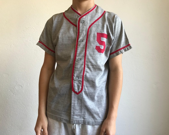 Russell Southern Vintage Baseball Jersey 1960s | Grey Cotton Blend
