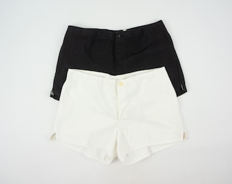 Vintage Rugby Shorts 1960s | Black White Cotton Sport Shorts | Retro | Made in France