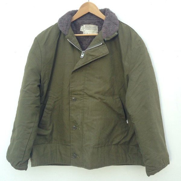 RESERVED: US Navy deck jacket | Vintage | 1970s | Vietnam Aera | Military jacket | USN Army | Khaki green