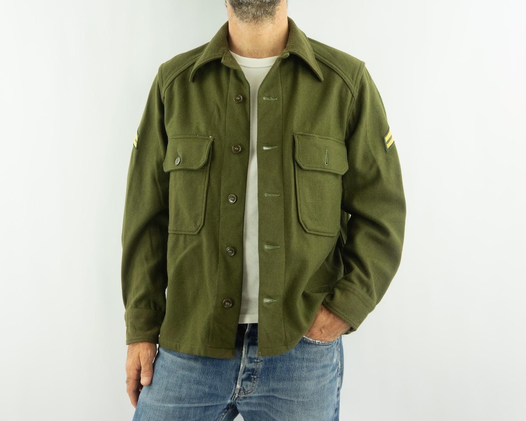 【USARMY】50s SHIRT.FIELD.WOOL. 長袖シャツ Vintage Wool Field Shirt 1950s | U.S. Army OG-108 Military Utility