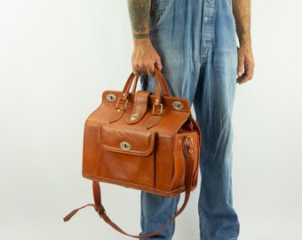 Sac à Main Vintage Paquetage En Cuir - Années 80 - Parfait état, Neuf Sans étiquette