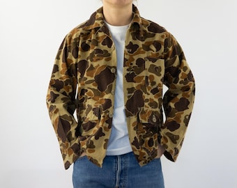 Vintage 1980s Duck Camouflaged Hunting Jacket / All Over Print