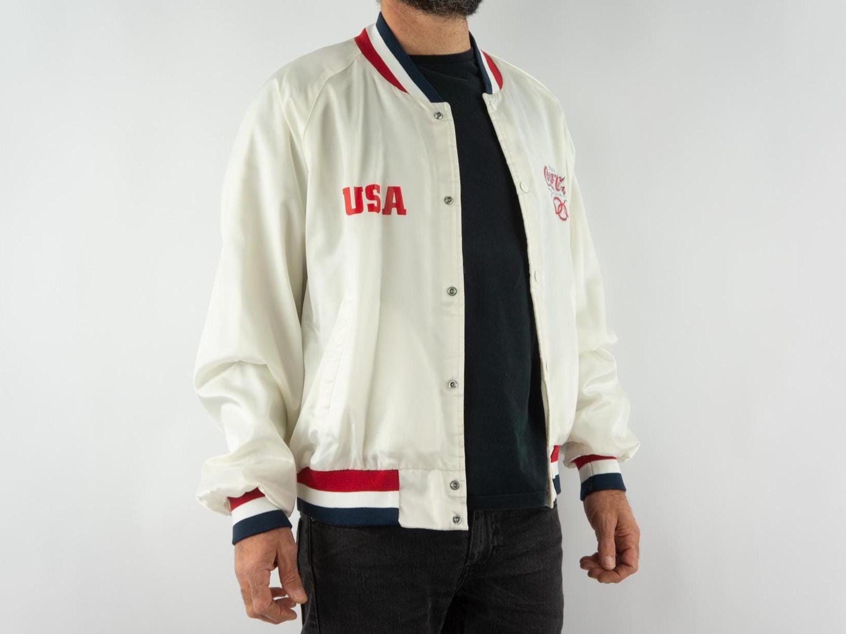 Vintage Olympic Satin Bomber 1988 | Chalk Line Jacket, Team USA 