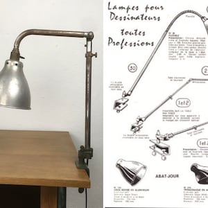 Alphonse Pinoit | Vintage Ki-e-klair Table Lamp | Architect Lamp | Workshop Lamp | Rare | Industrial | Mid Century Design | Made in France