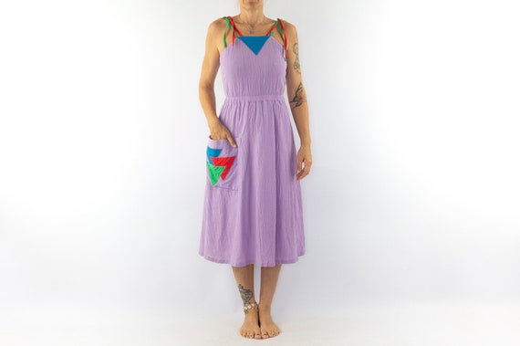 Vintage Summer Dress | 1980s | Dress with Geometr… - image 3
